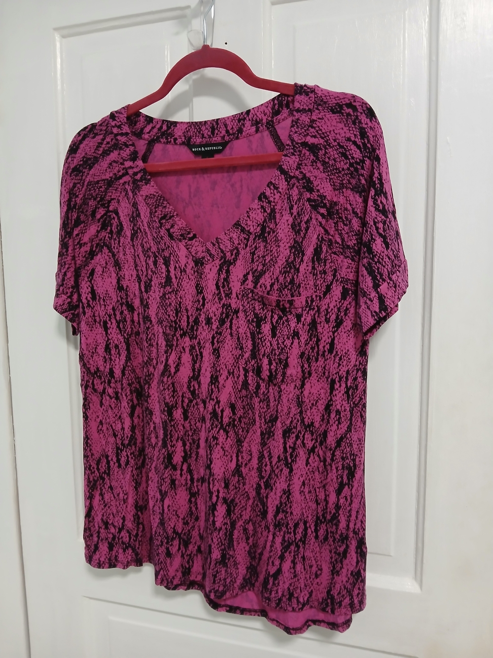 Rock & Republic Snake Print Pocket Shirt